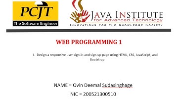 Web programming Task 01 | 1st Year | Java Institute