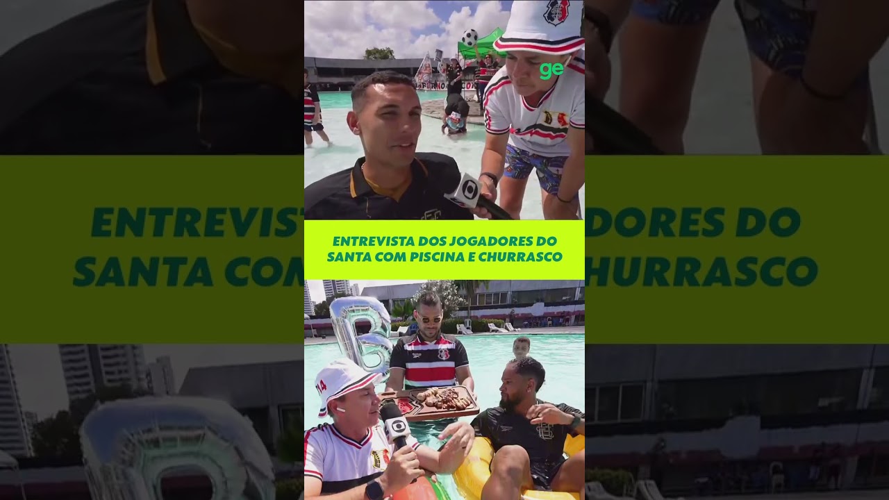 ENTREVISTA DENTRO DA PISCINA, COM DIRETO A CHURRASCO | #shorts | ge.globo