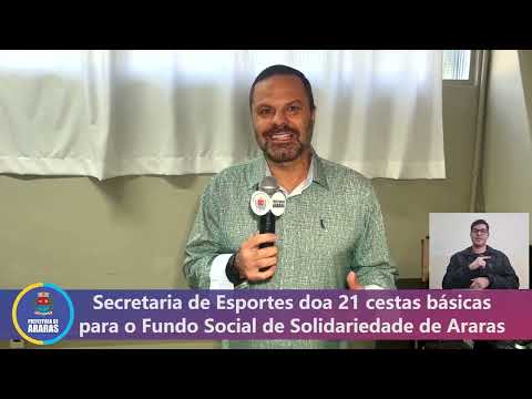Secretaria de Esportes doa 21 cestas básicas para o Fuss Araras
