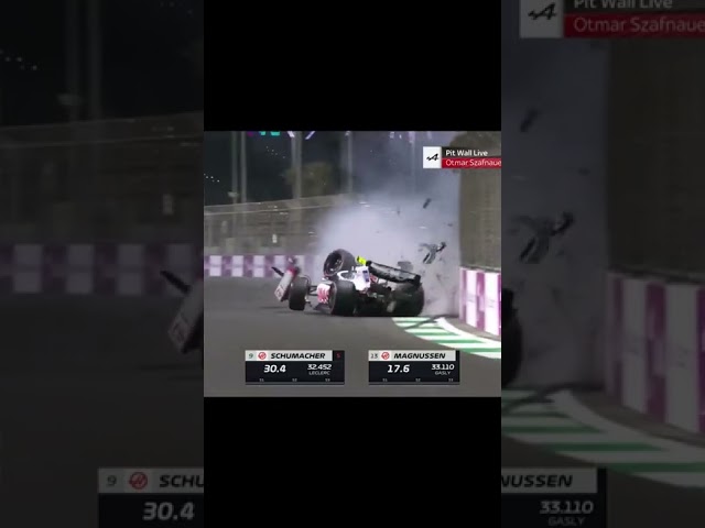2022 F1 사우디아라비아 그랑프리 믹 슈마허 사고장면 | Saudi Grand Prix Mick Schumacher accident scene #Shorts class=