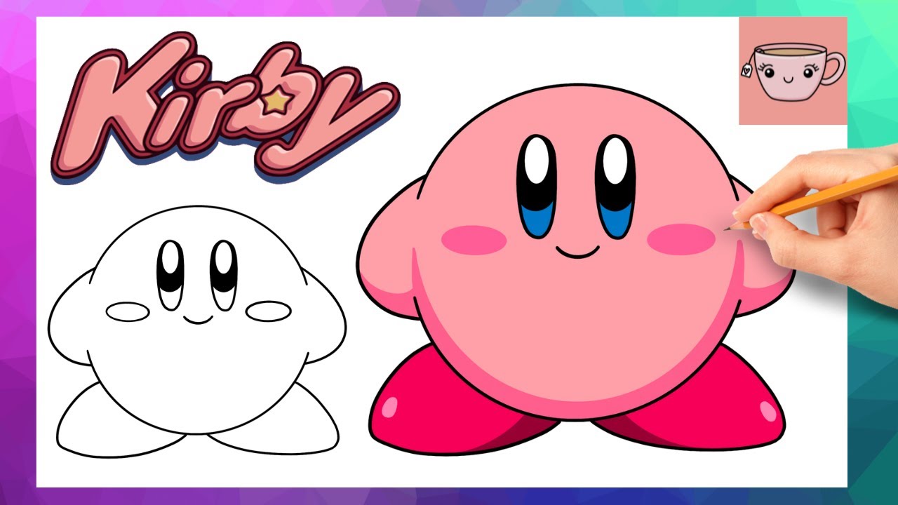 How To Draw Kirby | Cute Easy Step By Step Drawing Tutorial - YouTube