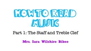 How to Read Music- The Staff and Treble Clef