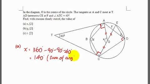 GCE O-Level E-Maths: Angle Properties of Circle Question