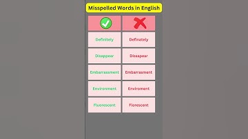 Misspelled Words in English | Most Commonly Misspelled Words