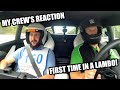 MY FILM CREW&#39;S FIRST TIME EVER IN A LAMBORGHINI ON A TRACK &amp; THEIR REACTIONS!