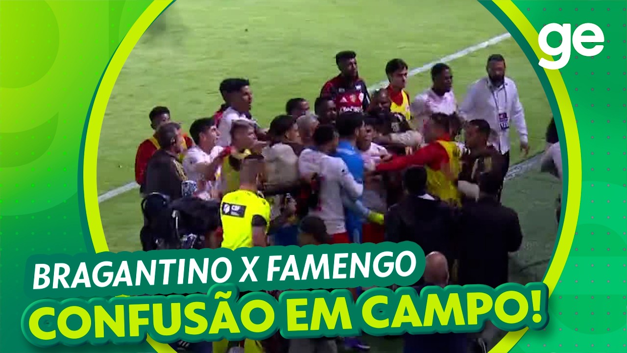 DISCUSSÃO E BRIGA NO NO FINAL DA PARTIDA ENTRE BRAGANTINO X FLAMENGO | BRASILEIRÃO 2026 | ge.globo