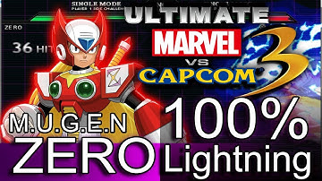 MUGEN Marvel vs capcom 3 Zero New Lightning 100% combo and TAG 3V3
