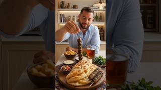Ultimate Comfort Food Setup: Warm Naan, Juicy Kebabs, and Coffee Vibes #foryou #KebabPlatter #viral