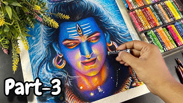 Lord shiva drawing , Part-3 | Oil Pastel Step by step drawing