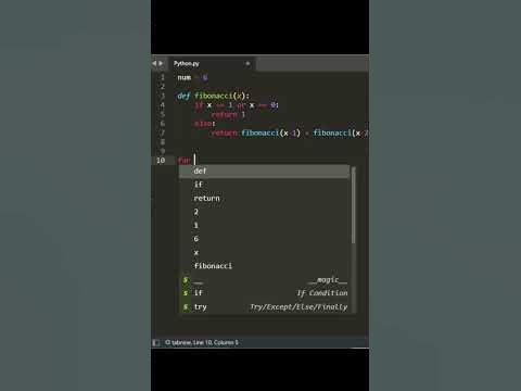 python Fibonacci sequence code - YouTube