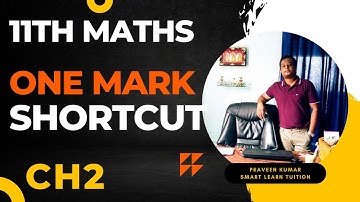 11th Maths 🔥 One Marks Shortcuts 🔥 Chapter 2