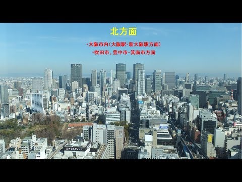 【都市景観】オリックス本町ビル 展望テラスから眺めた大阪の街並み（2019年3月）BGMあり