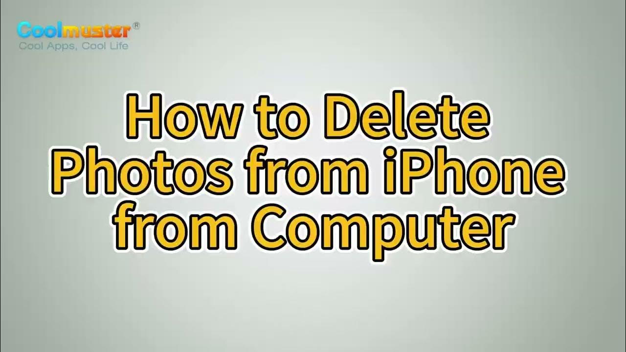 How To Delete Photos From Iphone From Computer