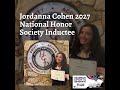 Jordanna Cohen 2027  National Honor Society Inductee