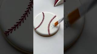 Baseball cookie⚾️ recipes and supplies linked in my bio #cookiedecorating #oddlysatisfying #asmr