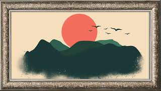 TV Frame 4K, Full Sunset on the Mountain