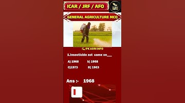 MCQ In Agriculture | Agriculture | Horticulture | Agriculture exam| ICAR exams | JRF | NET  | AFO