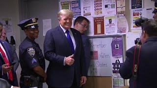 VIDEO: President Trump visits NYC police, firefighters