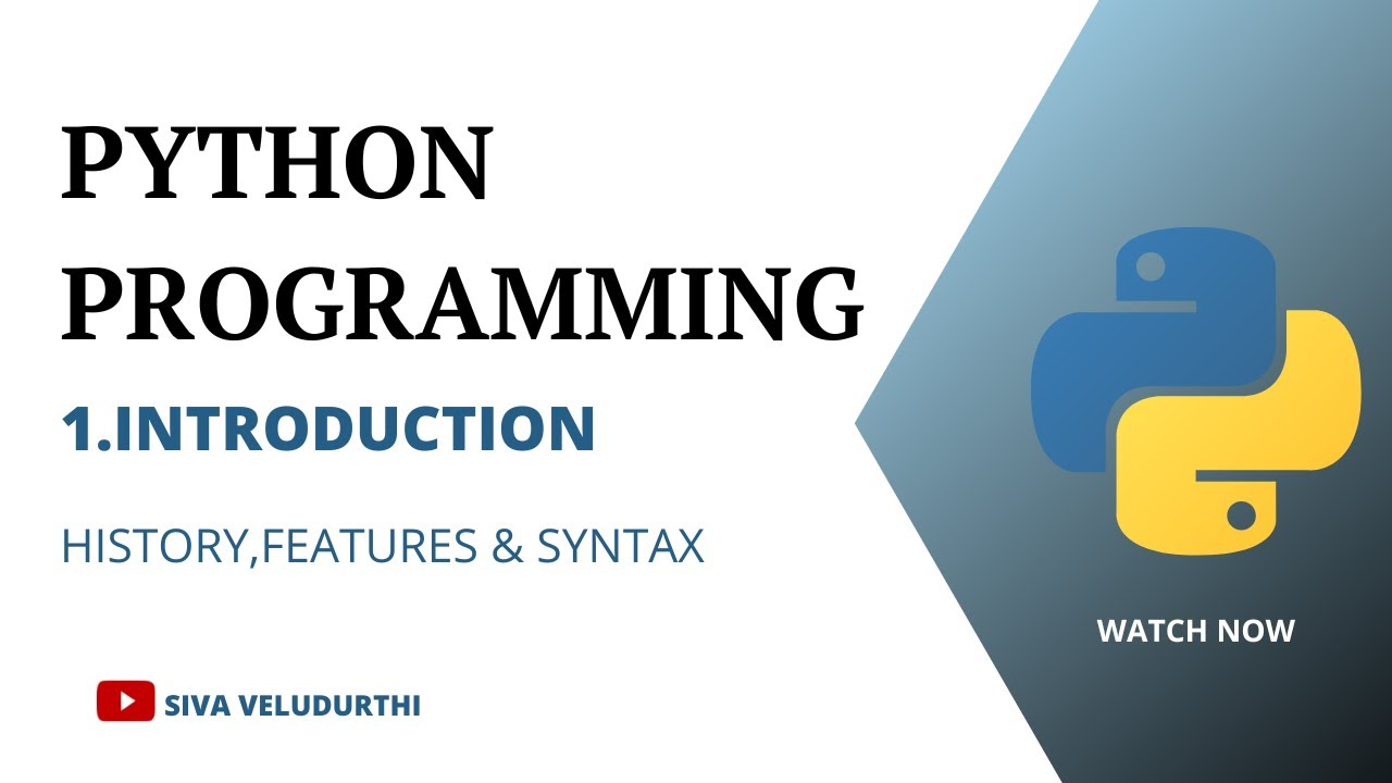 1. Python Introduction & Features - YouTube