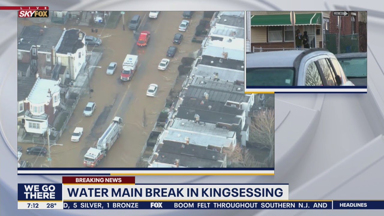 Crews respond to major water main break in Philadelphia - YouTube