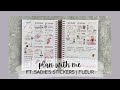 PLAN WITH ME | ft. sadie's stickers | FLEUR | b6 planner kit | tattooed teacher plans