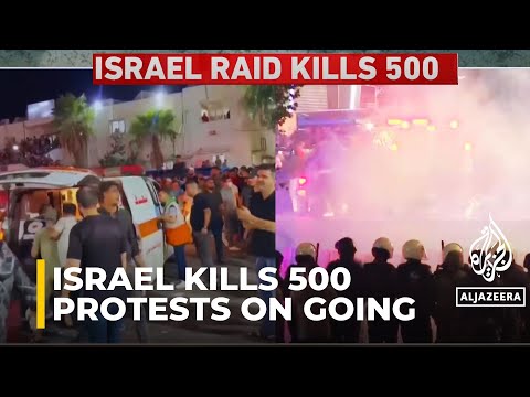 Hospital strike: thousands are rallying in ramallah after the israeli air strike on al-ahli hospital