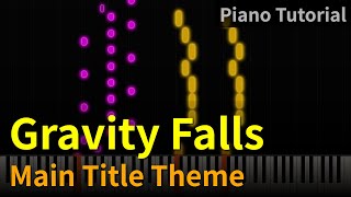 Main Title Theme by Gravity Falls MEDIUM Piano Tutorial