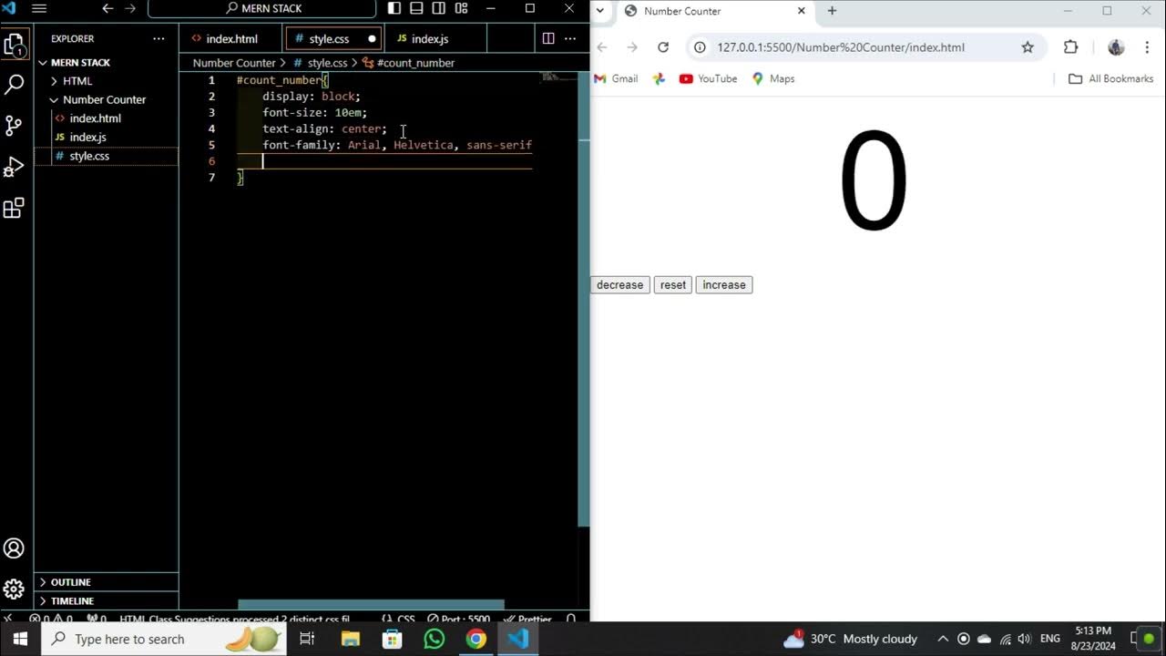 Number Counter Using HTML CSS And Javascript #html #csgo #javascript # ...