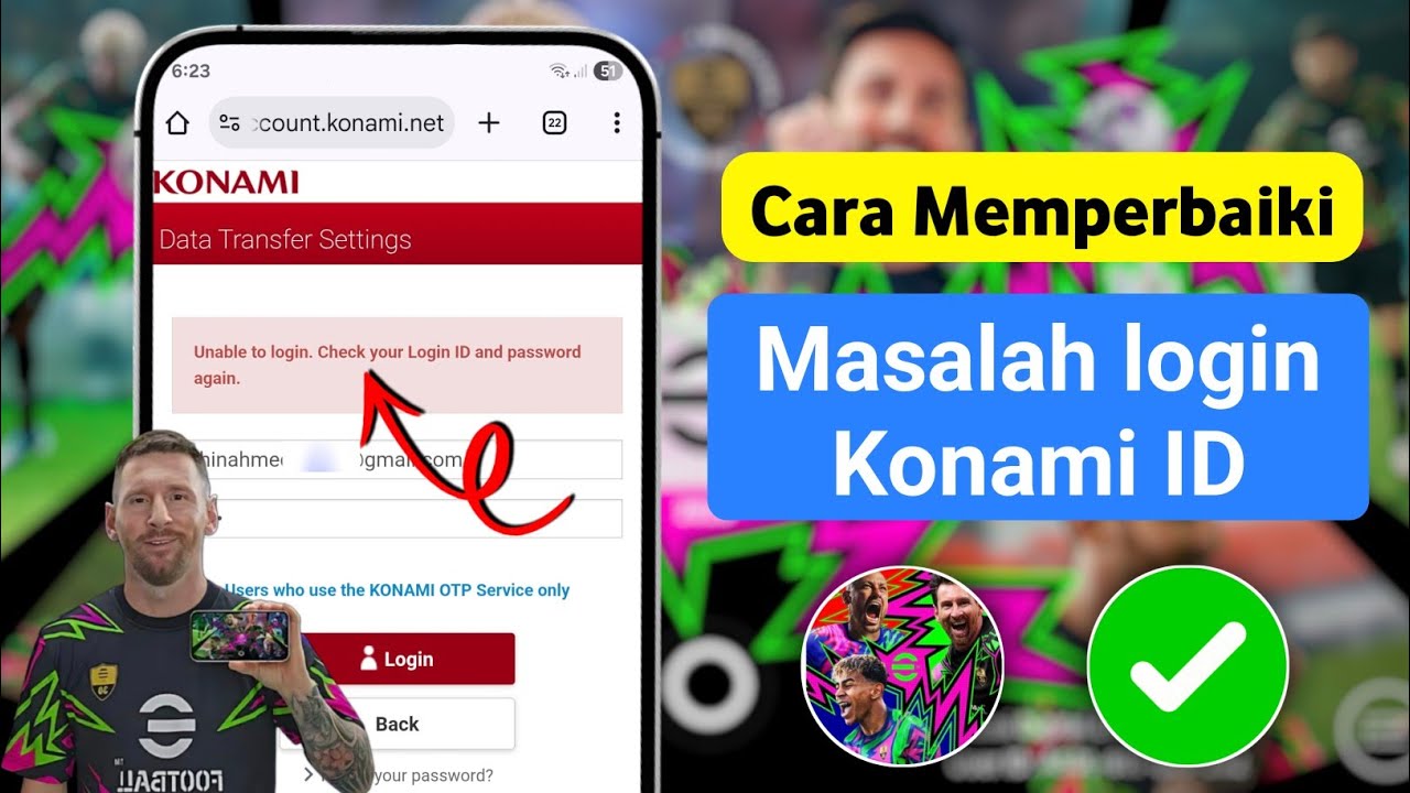 Cara mengatasi masalah login ID Konami | eFootball 2026 Masalah login ID Konami 2026