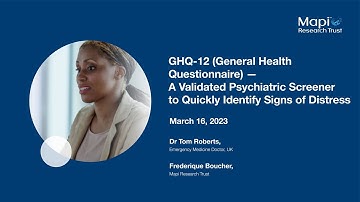 COA webinar: GHQ-12 - A psychiatric screener to quickly identify signs of distress