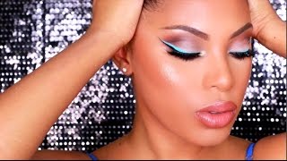 Ice Blue Winged Liner Makeup Tutorial