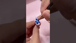 Blooming Hibiscus Flower💙| Blooming Gel Nail Art | Nail art | #nails #nailsart #youtube
