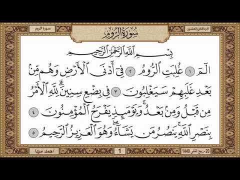 سورة الروم مكتوبة حسن صالح بدون اعلانات 