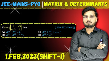 JEE Mains 2023 PYQ [1,FEB,2023(Shift-I)] || Find the Solutions | Matrices & Determinants PYQ