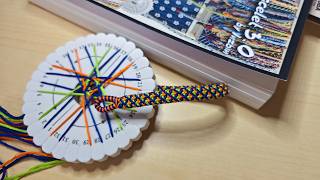 Lovely Kumihimo Tutorial Orange and Green Diamonds in a Blue Net