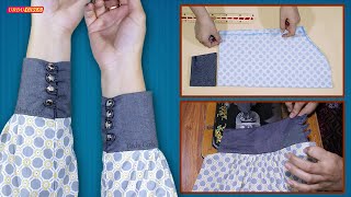 Cuff Sleeves Design Cutting And Stitching || How To Make Cuff Sleeves