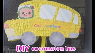 DIY COCOMELON BUS PIÑATA | IDEA  HOW TO cómo hacer  AUTOBÚS COCOMELON PIÑATA | #lourdestinydiy