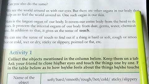 Class-4 | Subject- Evs | Chapter- 3 | Topic-  Touch and tell  | 28/08/2020