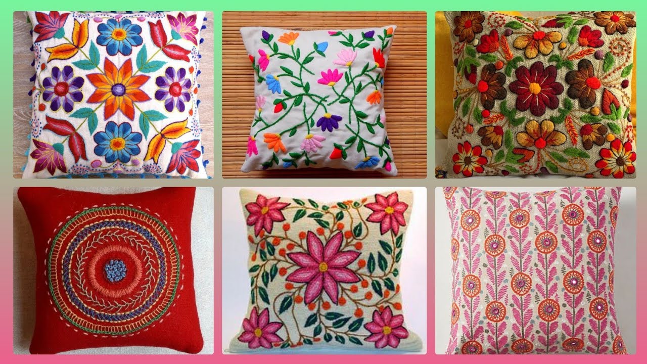 Beautiful hand embroidery design for Cushion Cover। হাতের কাজের কুশন