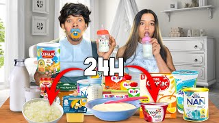 Only Eating Baby Food challenge | 24 Hours - සිංහල vlog | Yash and Hass