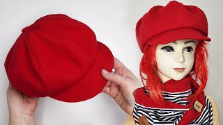 ✅How to sew a woman's beret with a visor / sewing tips and tricks