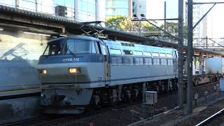 数が減る鮫... JR貨物 EF66 112号機牽引 レ 金山低速通過 (警笛付き)