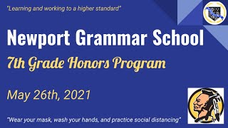 7th Grade Honors Program - Wedneday, May 26, 2021