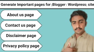How to Create Terms and Condition, Privacy Policy, Disclaimer, Contact us, About us Page for Website