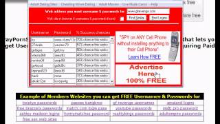 xFREEx Adult Porn Passwords
