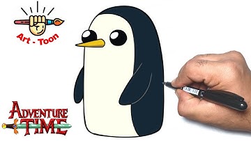 how to draw gunter from adventure time step by step easy