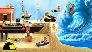 Dam Breach Experiment - LEGO Ship Sinking - Lego Flood City Port - Tsunami Wave Machine