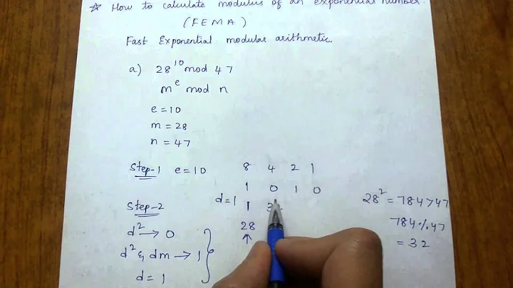 How to calculate a power b modulus n i.e (a ^ b mod n)