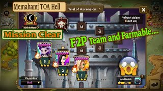 F2P TOA Hell Stage 1 2 3 SEARA GIANA CRAKA 2023 Summoners War Indonesia