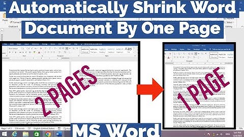 How to Automatically Shrink a Word Document By One Page | Auto Shrink a Word Document By One Page